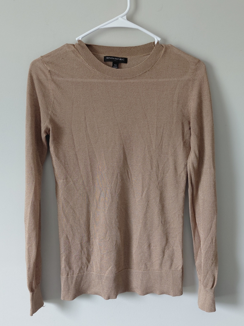 Banana Republic Women's Long Sleeve Crewneck Sweater - Beige/Tan
